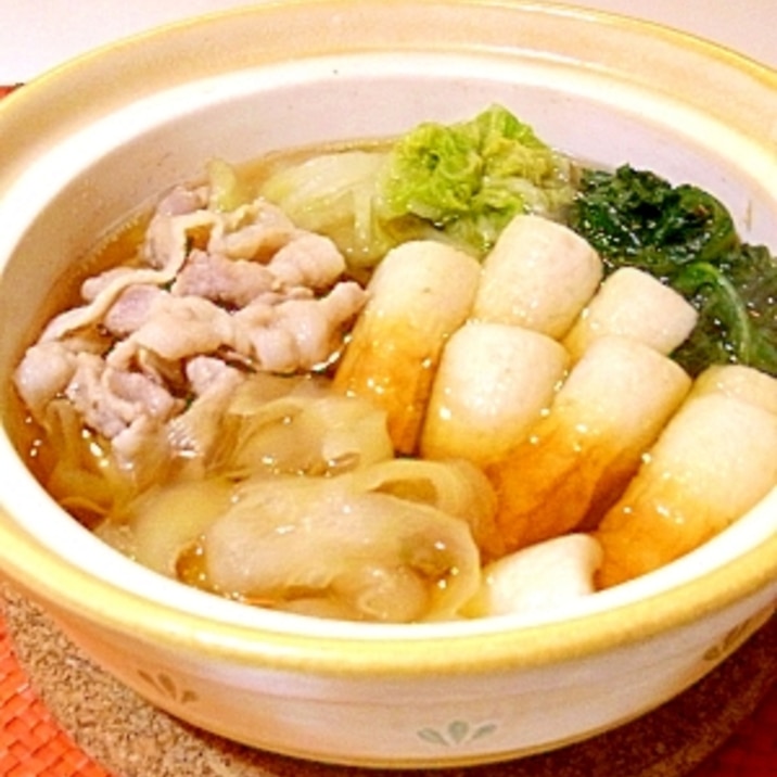 ひとり鍋 ちくわと豚肉の和風鍋 レシピ 作り方 By メリッコ 楽天レシピ